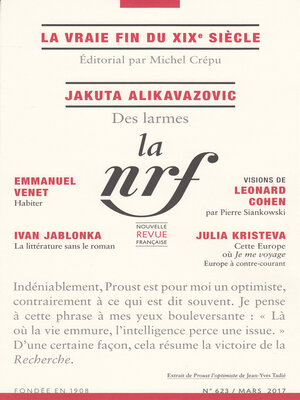cover image of La Nouvelle Revue Française N° 623 (Mars 2017)